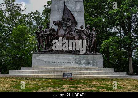 Das State of Virginia Monument, Gettysburg National Military Park, Pennsylvania USA Stockfoto