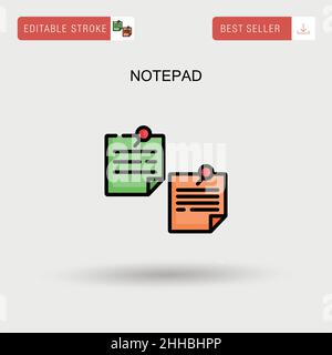 Notizblock einfaches Vektorsymbol. Stock Vektor