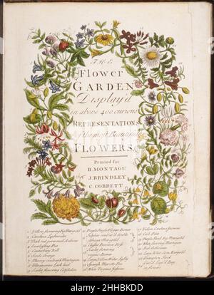 Die Flower-Garden-Ausstellung wurde in über vierhundert neugierigen Darstellungen der schönsten Blumen; regelmäßig Dispos in den jeweiligen Monaten ihrer Blüte 1734 Richard Bradley British. Die Flower-Garden-Ausstellung hatte in über vierhundert neugierigen Darstellungen der schönsten Blumen; regelmäßig Dispos in den jeweiligen Monaten ihrer Blüte 349823 Stockfoto