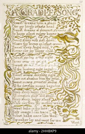 Songs of Innocence and of Experience, Kopie A, 1795 Objekt 25 A CRADLE SONG. Stockfoto