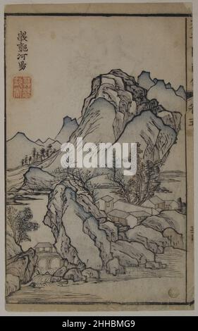 Eine Seite aus dem Original von Jie Zi Yuan, gemalt von Qing Ji Chinese. Eine Seite aus dem Jie Zi Yuan 63348 Stockfoto