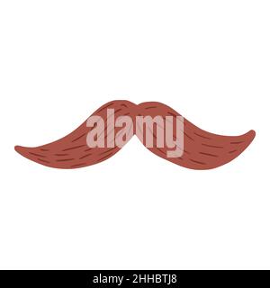 Schnurrbart auf weißem Hintergrund isoliert. Abstraktes Symbol in Doodle-Vektor-Illustration. Stock Vektor