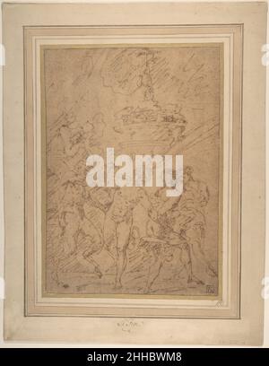 Satyr und Nymphen Tanzen Mitte des 17th. Jahrhunderts Raymond de La Fage Französisch. Satyr und Nymphen tanzen 337485 Stockfoto