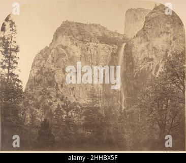 Pohono, Bridal Veil, 900 Fuß, Yosemite 1861 Carleton E. Watkins American. Pohono, Bridal Veil, 900 Fuß, Yosemite 286052 Stockfoto