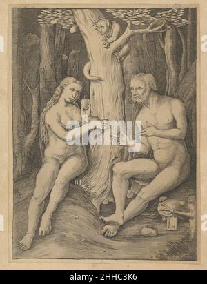 Adam und Eva n.d. Nach Lucas van Leyden Niederlandisch. Adam und Eva 370396 Stockfoto
