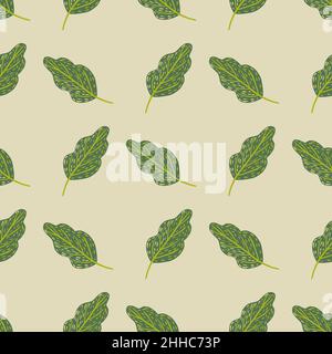 Scrapbook Nahtloses Muster mit botanisch grünem Eichenblatt Ornament. Rosa heller Hintergrund. Abbildung des Bestandes. Vektor-Design für Textil, Stoff, giftwra Stock Vektor