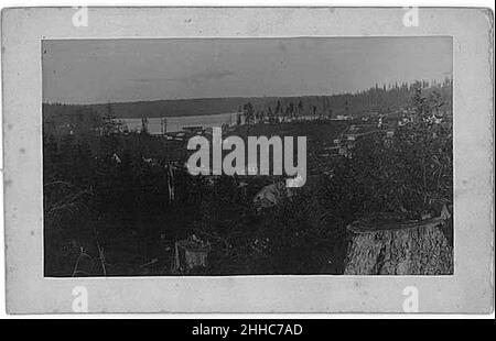 South Lake Union von Denny Hill aus nach Norden, Seattle, Ca 1885 (PEISER 116). Stockfoto