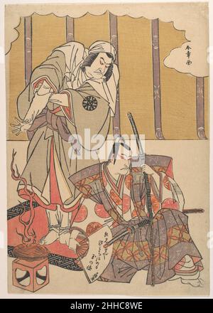 Die Schauspieler Ichikawa Danjuro I (rechts) 1660–1704 und Nakamura Denkuro II (links) 1719–1777 in Unidentified Roles Katsukawa Shunshō 勝川春章 Japanese. Die Schauspieler Ichikawa Danjuro I (rechts) 1660–1704 und Nakamura Denkuro II (links) 1719–1777 in Unidentified Roles 56062 Stockfoto