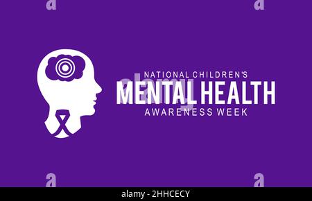 National Children's Mental Health Awareness Week. Medizinische Konzept Vektor-Vorlage für Banner, Karte, Poster, Hintergrund. Stock Vektor