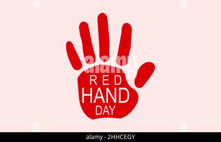 Red Hand Day. Vektorvorlage für Banner, Karte, Poster, Hintergrund. Stock Vektor