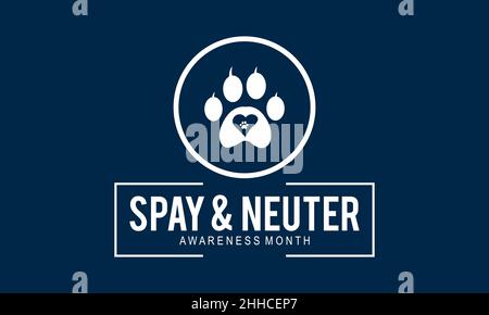 „Spay and Neutrer Awareness Month“. Vektorvorlage für Banner, Karte, Poster, Hintergrund. Stock Vektor