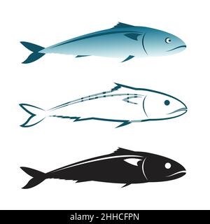 Vektor von Makrele-Design auf weißem Hintergrund., Makrele-Symbol., Vektor Makrele für Ihr Design. Stock Vektor