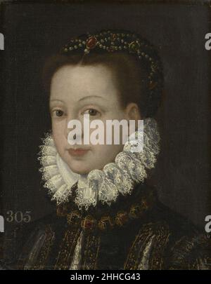 Spanische Schule, 16th. Jahrhundert - Porträt einer Dame, möglicherweise Infantin Isabella Clara Eugenia von Spanien (1566-1633) Stockfoto