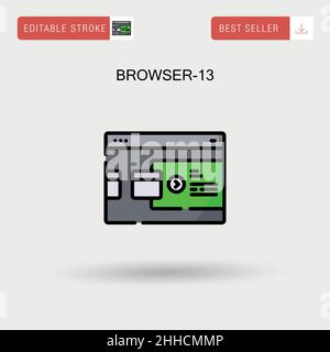 Browser-13 einfaches Vektorsymbol. Stock Vektor