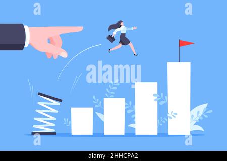 Business Mentor hilft, die Karriere mit Sprungbrett Vektor Illustration zu verbessern. Stock Vektor