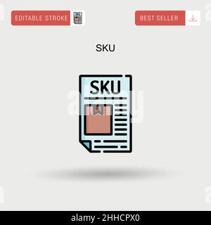 Einfaches SKU-Vektorsymbol. Stock Vektor