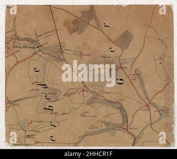 Spezialkarte des mittleren Bergwerkdistrikts des Amts Bochum 13 Blatt XIII - Klein Herbede, Westerberg, Papenholz 1792. Stockfoto