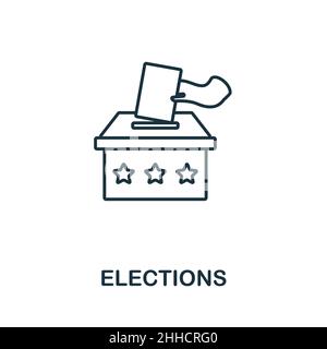 Wahlsymbol. Linienelement aus der Menschenrechtssammlung. Lineare Wahlen Symbol Zeichen für Web-Design, Infografiken und mehr. Stock Vektor