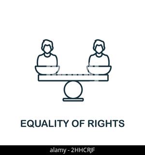 Symbol „Gleichheit der Rechte“. Linienelement aus der Menschenrechtssammlung. Linear Equality of Rights Icon-Zeichen für Web-Design, Infografiken und vieles mehr. Stock Vektor