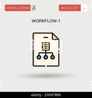 Workflow-1 einfaches Vektorsymbol. Stock Vektor