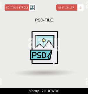 PSD-Datei einfaches Vektorsymbol. Stock Vektor