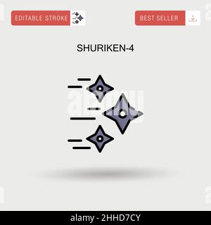 Shuriken-4 einfaches Vektorsymbol. Stock Vektor