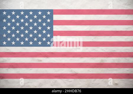 Die Flagge der Vereinigten Staaten von Amerika, oft auch als amerikanische Flagge oder US-Flagge bezeichnet, ist die Nationalflagge der Vereinigten Staaten Stockfoto