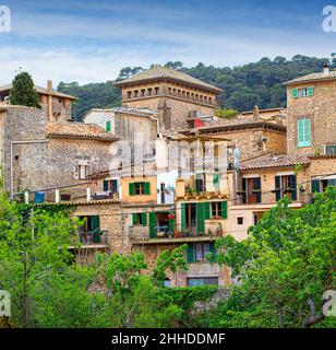 Blick auf Valldemossa, Mallorca, Spanien Stockfoto