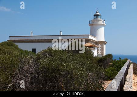 Leuchtturm Far de Cap Blanc auf Mallorca Stockfoto