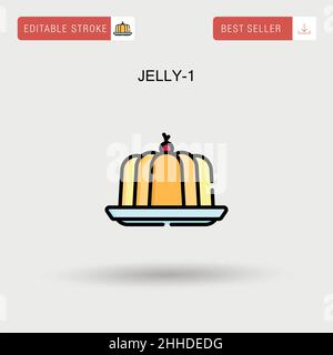 Jelly-1 einfaches Vektorsymbol. Stock Vektor