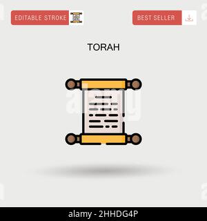 Einfaches Torah-Vektorsymbol. Stock Vektor