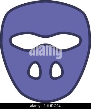 Symbol Für Cricket-Maske. Editierbare Fett Formatigte Kontur Mit Farbfüllungsdesign. Vektorgrafik. Stock Vektor