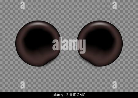 Mickey Mouse Ears Vektorgrafik. 3D realistische lustige dekorative Element für Selfie in Video-Chat-Anwendung oder Spiel, Maskierung Gesichtsfilter mit Stock Vektor