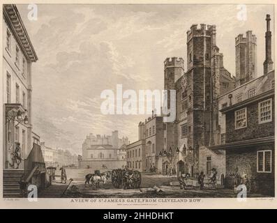 St James's Gate aus der Cleveland Row, von Edward Rooker nach Paul Sandby, 1766 - bm 1929,0529.36. Stockfoto