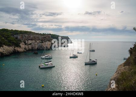 Fantastische Aussicht auf die Strände von Menorca. Stockfoto