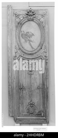 Wandpaneel erstes Viertel 18th Jahrhundert Französisch. Wandpaneel. Französisch. Erstes Viertel 18th Jahrhundert. Geschnitzte und bemalte Eiche. Holzarbeiten Stockfoto