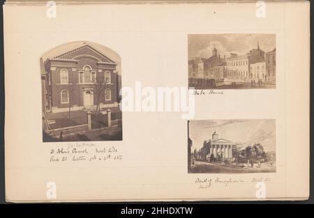 St. John's Church, Nordseite, Rennen St. zwischen 5. und 6. Sts. State House. Bank von Pennsylvania, Dock St., vorne. Stockfoto