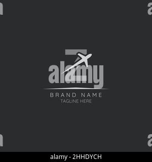 Anfangsbuchstabe Ein Logo Design integriert Flugzeug. Minimalistisches und modernes Vektor-Illustration-Design für Unternehmen geeignet. Fluggesellschaft, Flugzeug, Luftfahrt, Stock Vektor