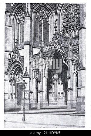 St. Mariä Empfängniskirche in Düsseldorf, 1894 bis 1896, Dombaumeister Ludwig Becker aus Mainz, Portal. Stockfoto