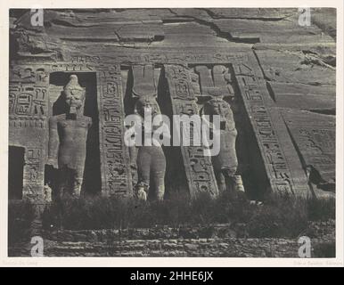 Nubie. Ibsamboul. Partie septentrionale du Spéos d'Hathor 1850 Maxime Du Camp Französisch. Nubie. Ibsamboul. Partie septentrionale du Spéos d'Hathor 263227 Stockfoto