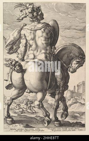 Titus Manlius, aus der Serie The Roman Heroes 1586 Hendrick Goltzius Niederlandisch. Titus Manlius, aus der Serie The Roman Heroes 343576 Stockfoto