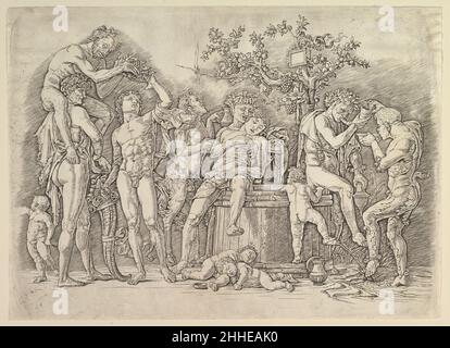 Bacchanal mit Wein MwSt. ca. 1475 Andrea Mantegna Italienisch. Bacchanal mit Wein, MwSt. 372987 Stockfoto