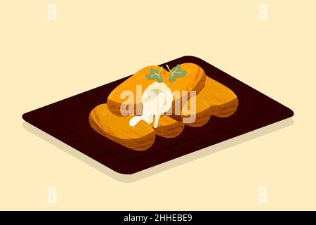 Handgezeichnete Kroketas Illustration Vektor Illustration. Stock Vektor