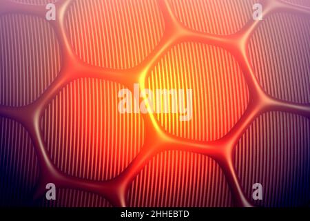 Vulkanische Lava Konzept in rot und orange Farbe, 3D fraktalen Hintergrund. Dekorative Bild für Design Stockfoto