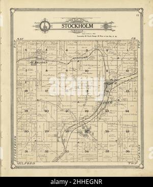 Standardatlas von Crawford County, Iowa - inklusive einem Plat-Buch der Dörfer, Städte und Townships des County, Karte des Staates, der Vereinigten Staaten und der Welt, Gönnerverzeichnis, Referenz Stockfoto