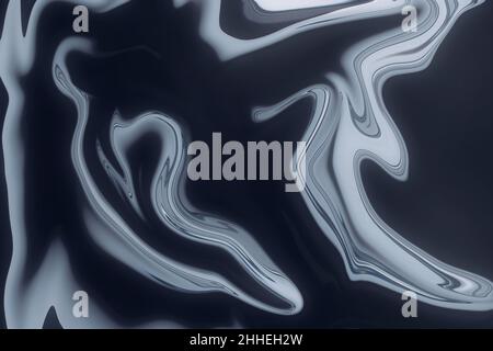 Modern Flow Abstract Hintergrund Fluid Vorlage. Wave Liquid formt weiße und dunkelblaue Töne. Stockfoto