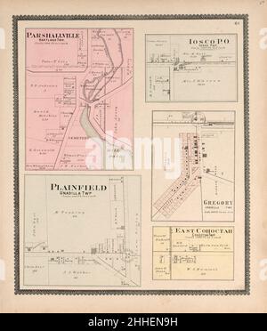 Standardatlas von Livingston County, Michigan - einschließlich eines Plat-Buches der Dörfer, Städte und Townships des County, Landkarte des Staates, der Vereinigten Staaten und der Welt, Bauernverzeichnis, Referenz Stockfoto