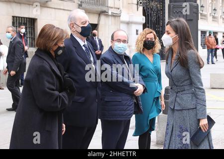 Madrid, Spanien. 24th Januar 2022. Spanische Königin Letizia bei der Übergabe der Goldmedaillen für Verdienste in der bildenden Kunst 2022 in Madrid, am Montag, den 22. Februar 2022. Quelle: CORDON PRESS/Alamy Live News Stockfoto