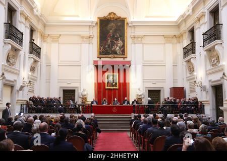 Madrid, Spanien. 24th Januar 2022. Spanische Königin Letizia bei der Übergabe der Goldmedaillen für Verdienste in der bildenden Kunst 2022 in Madrid, am Montag, den 22. Februar 2022. Quelle: CORDON PRESS/Alamy Live News Stockfoto