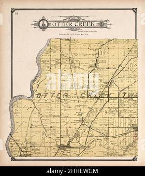 Standardatlas von Vigo County, Indiana - inklusive einem Plat-Buch der Dörfer, Städte und Gemeinden des Landkreises, Landkarte des Staates und der Vereinigten Staaten und der Welt Stockfoto